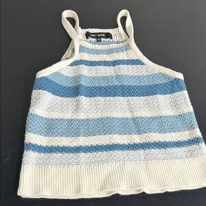 Urban Outfitters Blue and‎ Cream Knit Tank